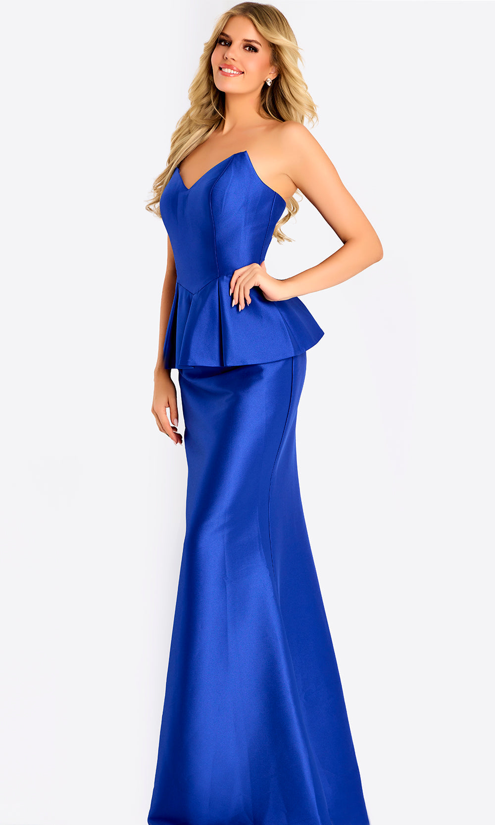 Jovani 50257 - Strapless Mermaid Gown with Peplum Waist