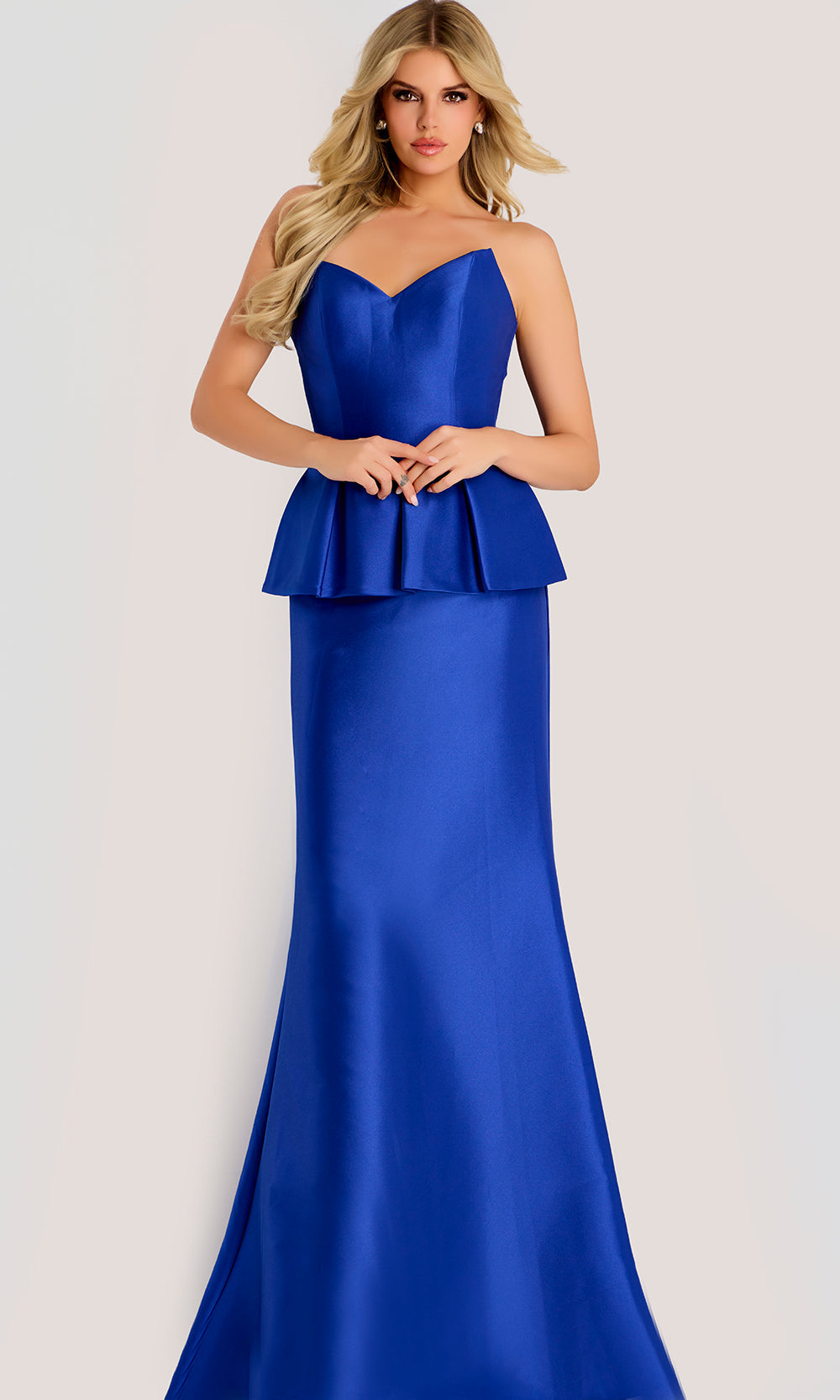 Jovani 50257 - Strapless Mermaid Gown with Peplum Waist