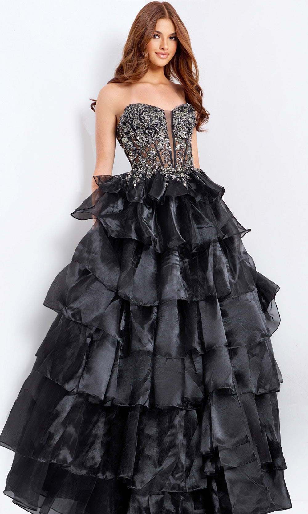 Jovani 50259 - Sweetheart Embellished Gown with Ruffles