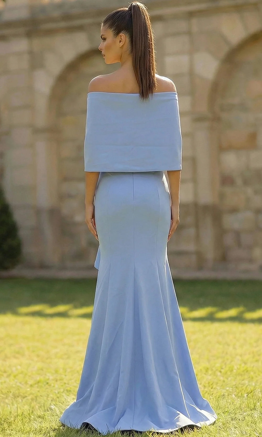 Jovani 50270 - Wrap Bodice Ruffle Evening Gown Mother Of The Bride Dresses  in Periwinkle  