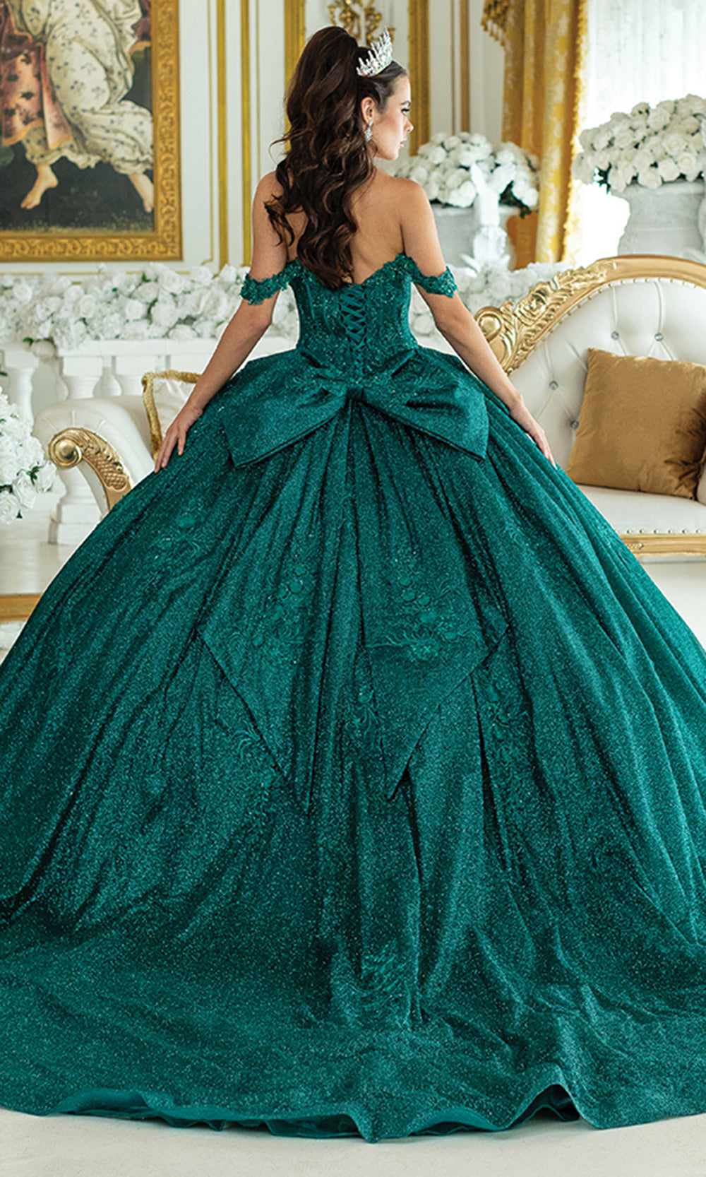 hunter green quince dress Dancing Queen 5035 - Long Ballgown Green Card Interview Dress NoSexy Masquerade Ball Size:Resilient