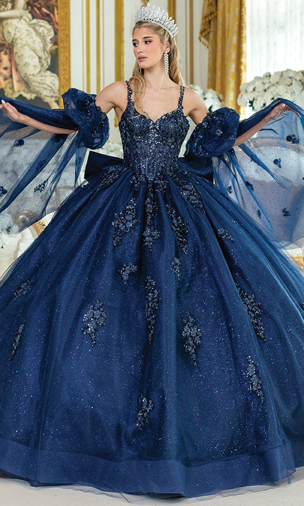 Dancing Queen 5037 - Glitter Floral Princess Dress Quinceanera Dresses