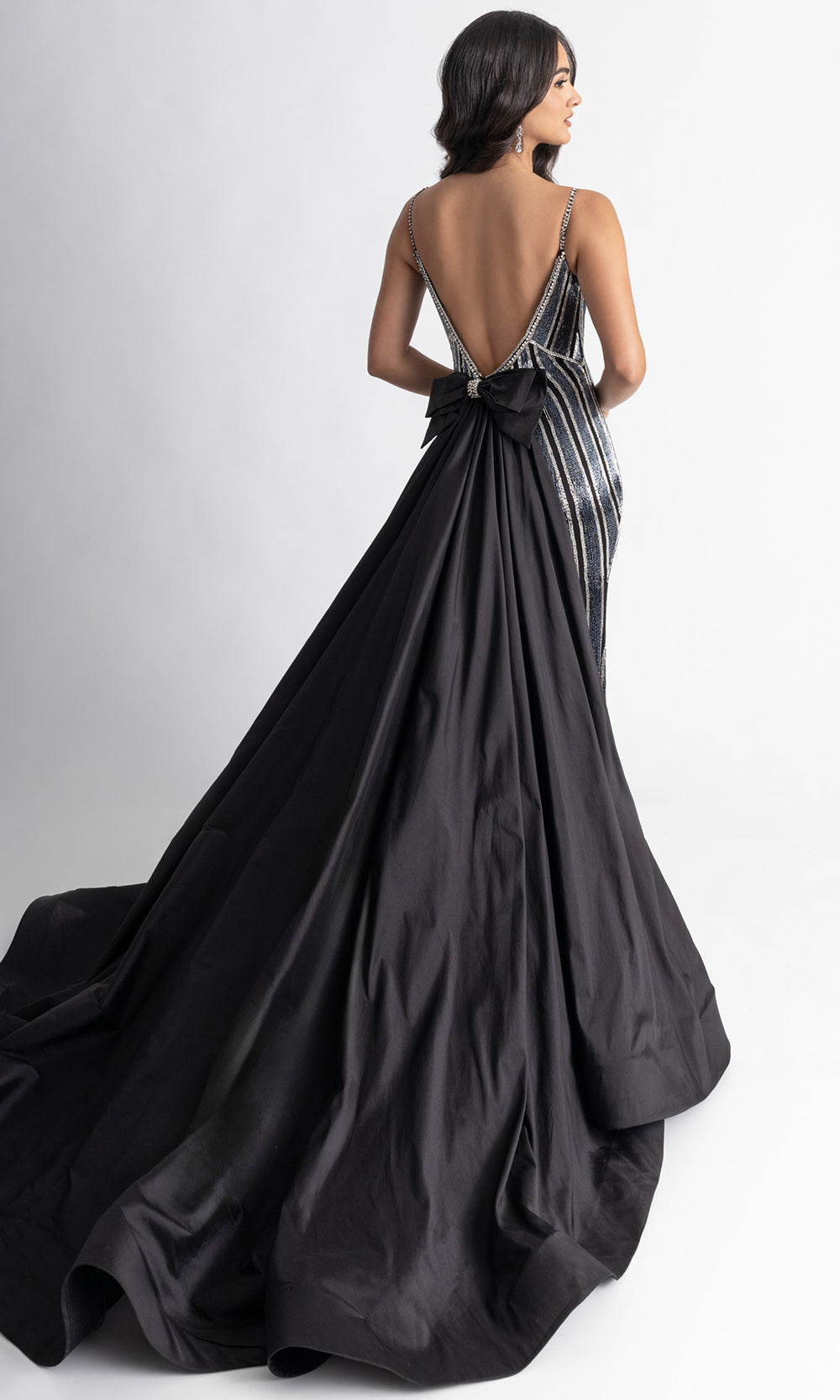 Rachel Allan 50390 - Open Back Crystal Beaded Prom Gown Formal Gowns in Black
