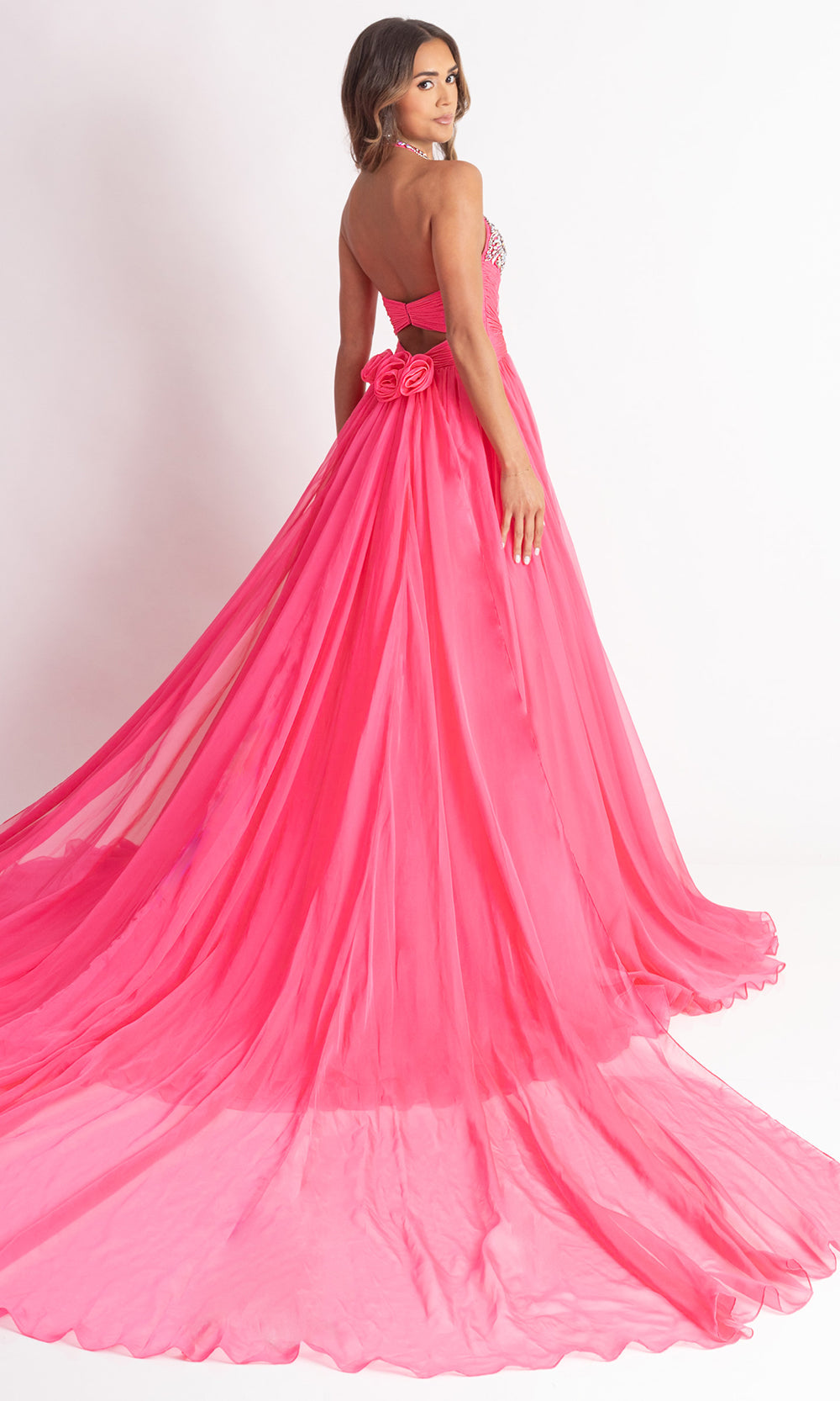 Rachel Allan 50392 - Beaded Bodice Sleeveless A-Line Gown Formal Gowns in Pink