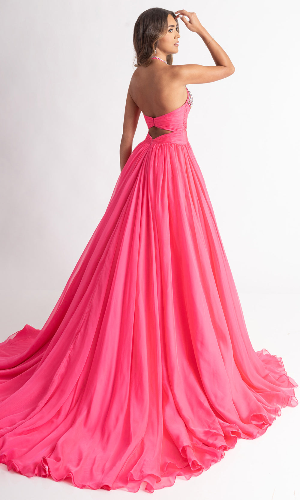 Rachel Allan 50392 - Beaded Bodice Sleeveless A-Line Gown Formal Gowns in Pink