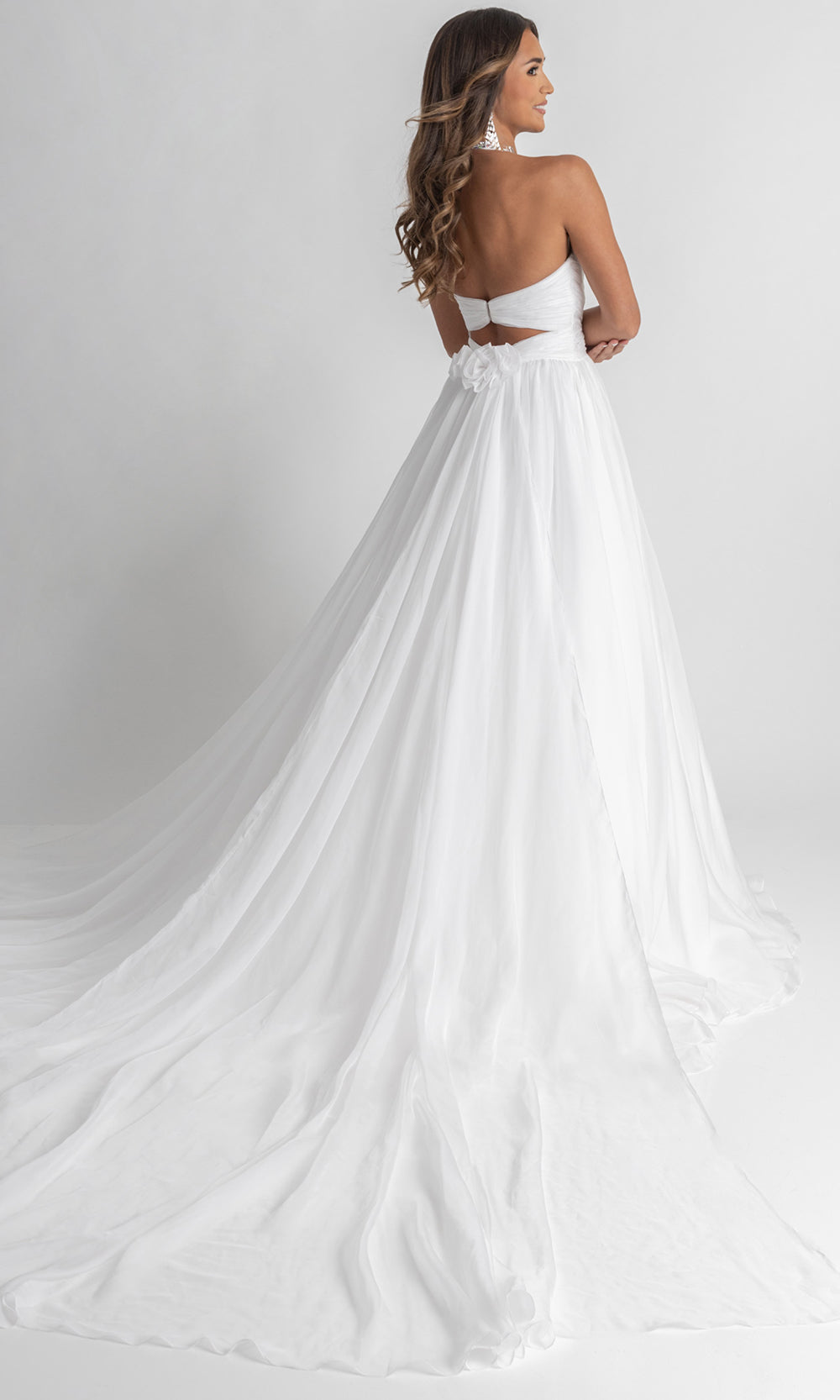 Rachel Allan 50392 - Beaded Bodice Sleeveless A-Line Gown Formal Gowns in White