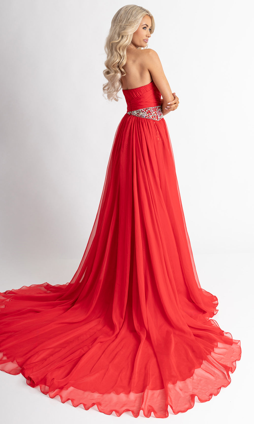 Rachel Allan 50399 - Chiffon Scoop Neck Evening Dress