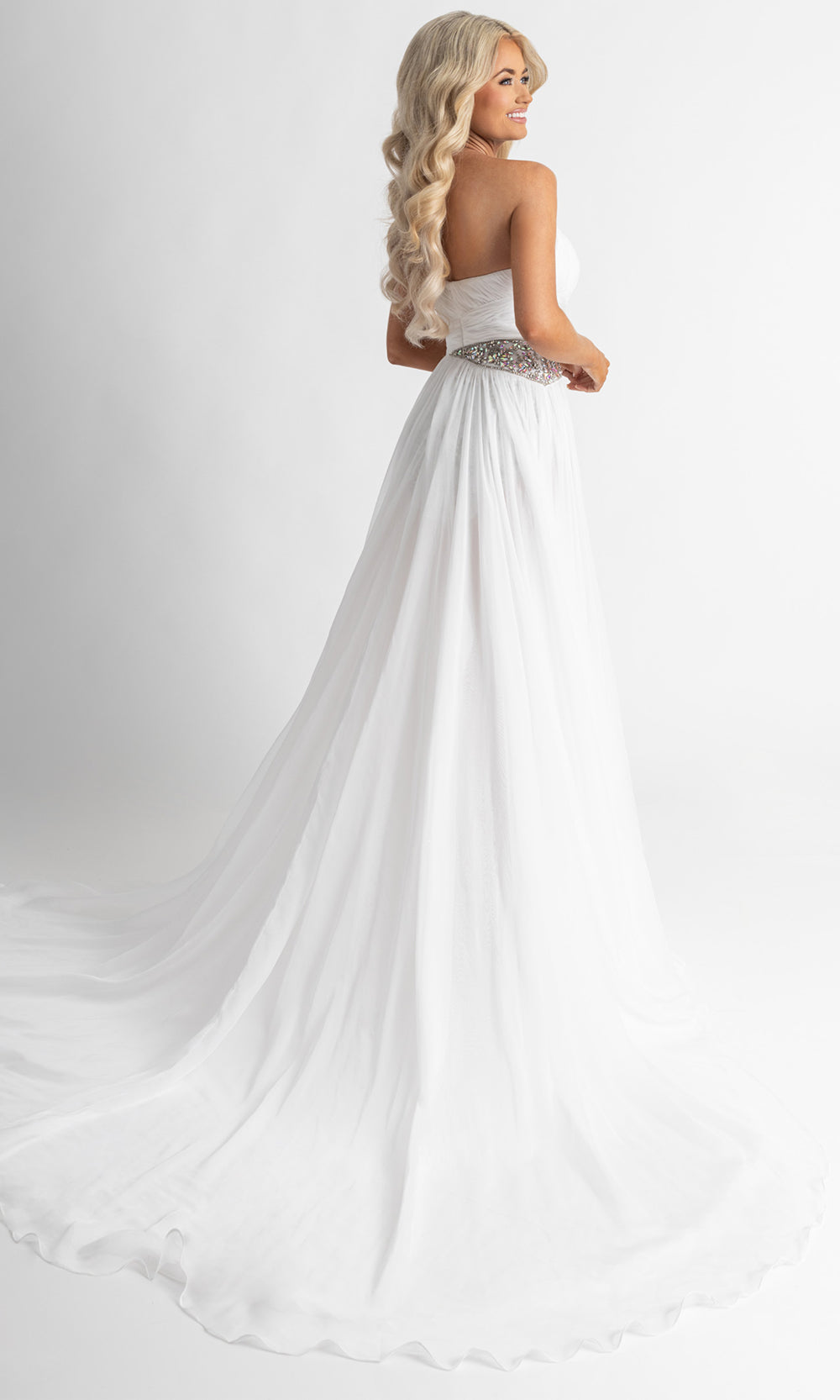 Rachel Allan 50399 - Strapless Ruched A-Line Gown with Slit Prom Dresses