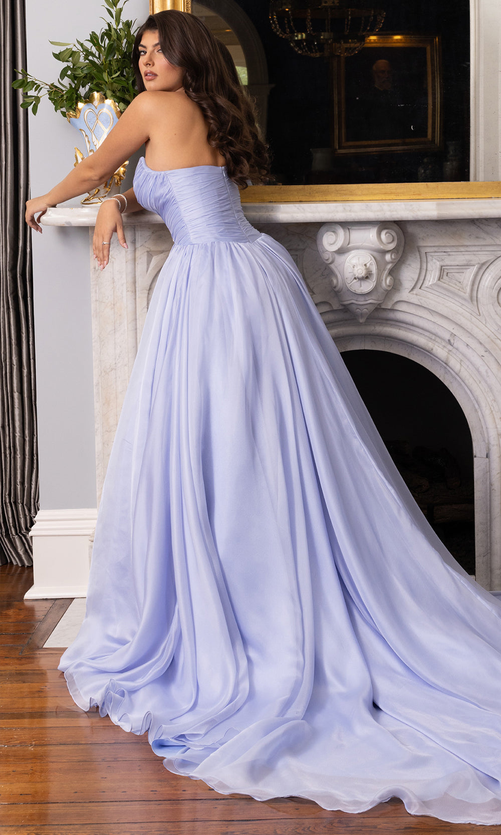 Rachel Allan 50405 - Sweetheart Bodice Embellished Gown with Slit Formal Gowns in Blue