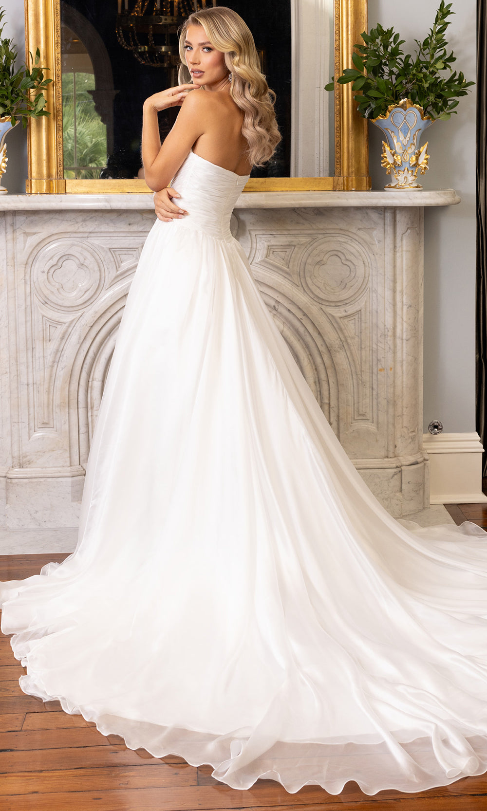 Rachel Allan 50405 - Sweetheart Bodice Embellished Gown with Slit Formal Gowns in White