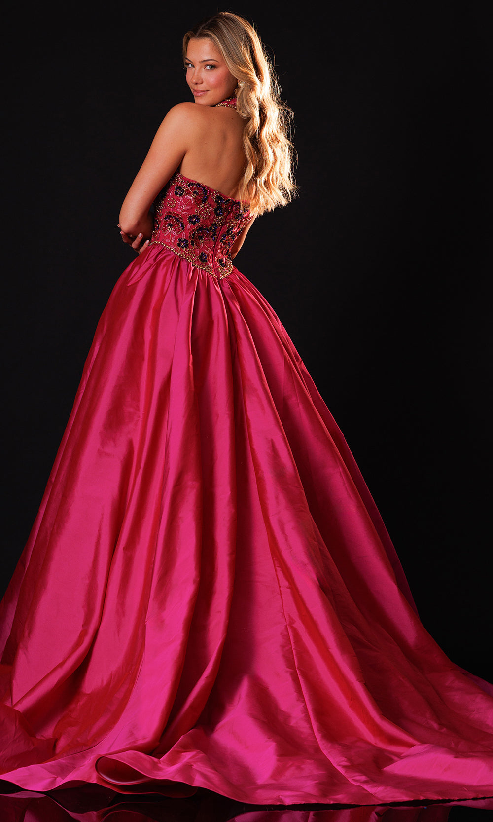 Rachel Allan 50423 - Bow Accent Strapless Ballgown with Slit Ball Gowns in Pink    
