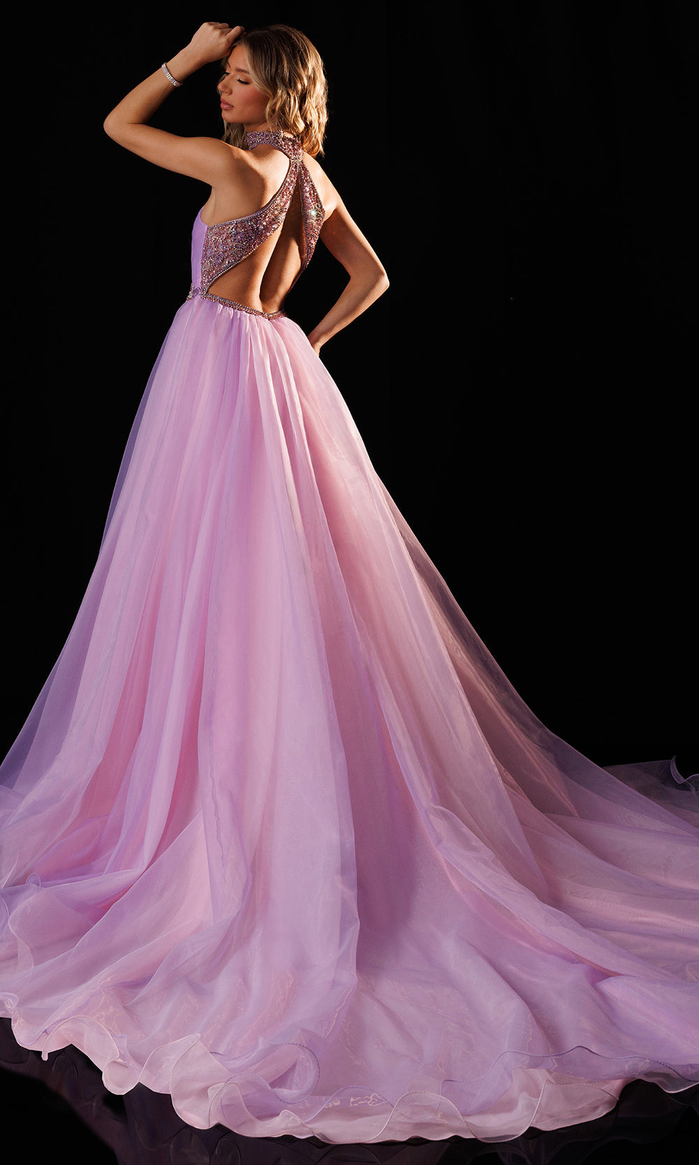 Rachel Allan 50424 - Choker Detail Sweetheart Layered Gown Ball Gowns in Purple    