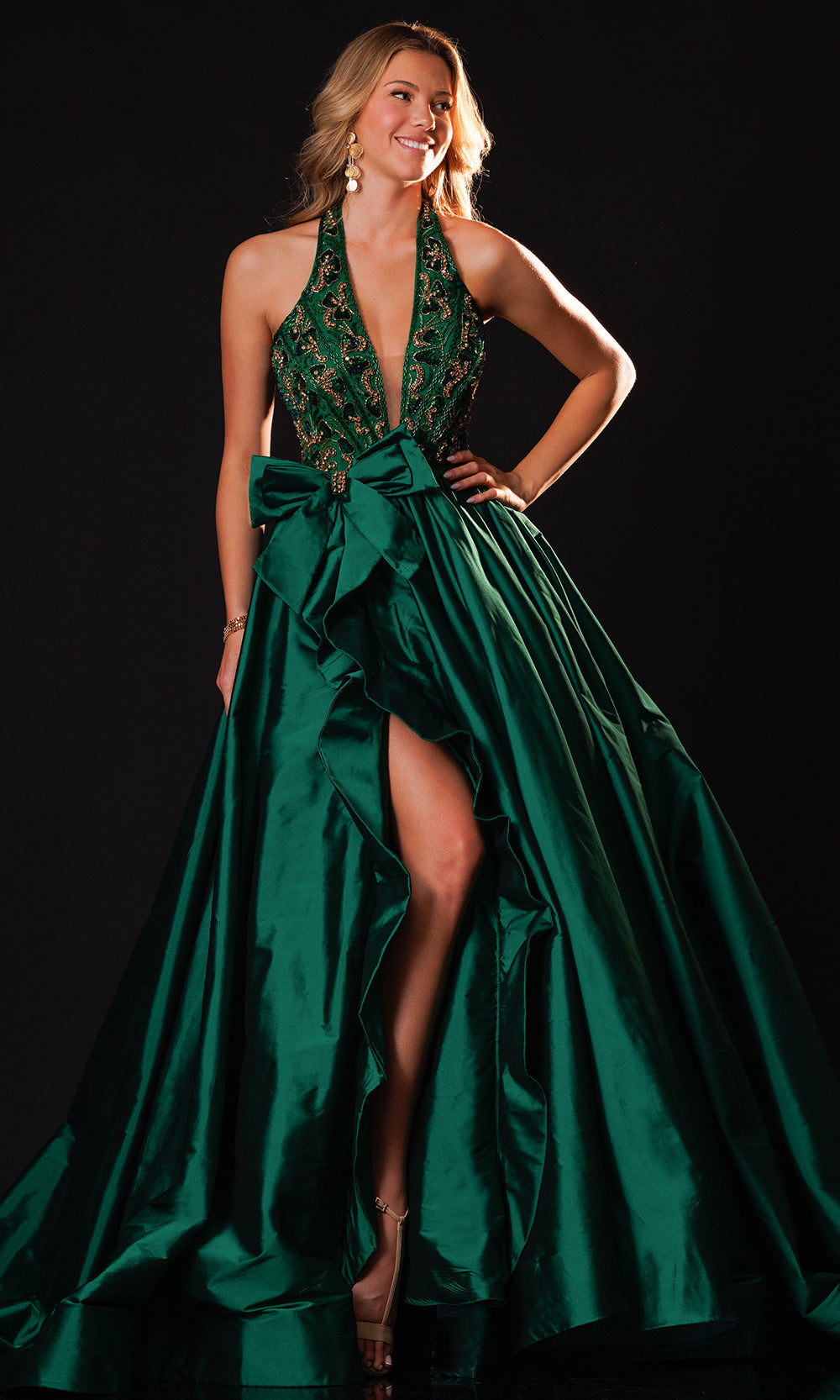 Rachel Allan 50439 - Strapless Crystal Applique Ballgown Ball Gowns in Green    