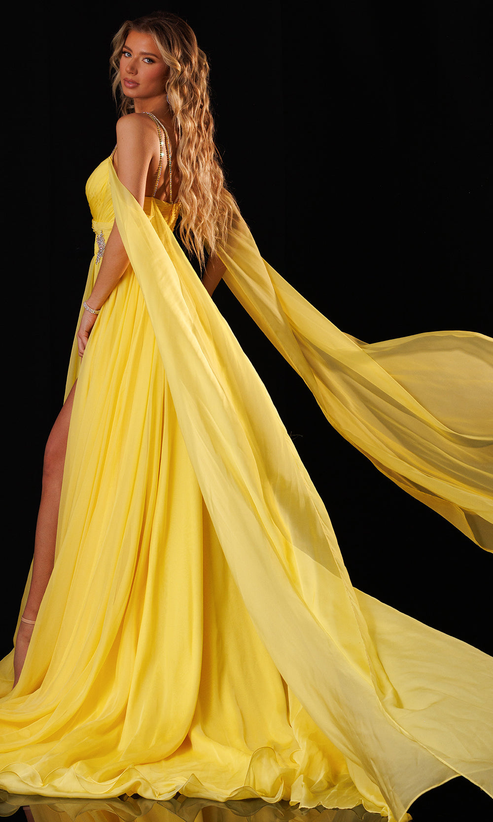 Rachel Allan 50444 - Deep Sweetheart Beaded Accent A-Line Gown Evening Dresses in Yellow    