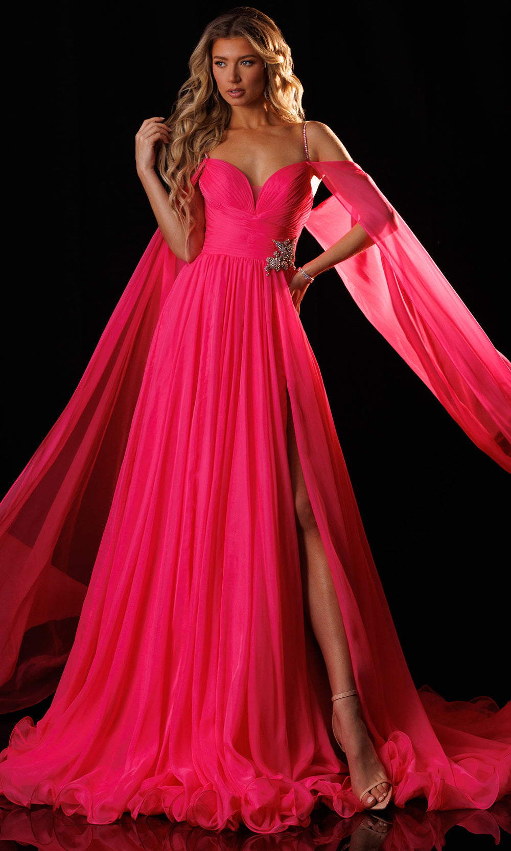 Rachel Allan 50444 - Deep Sweetheart Beaded Accent A-Line Gown Evening Dresses in Pink    