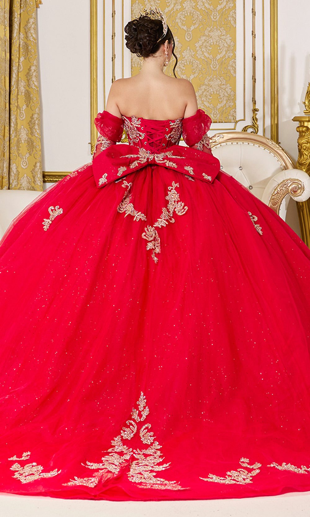 Dancing Queen 5051 - Sweetheart Basque Ballgown with Detachable Sleeves Ball Gowns