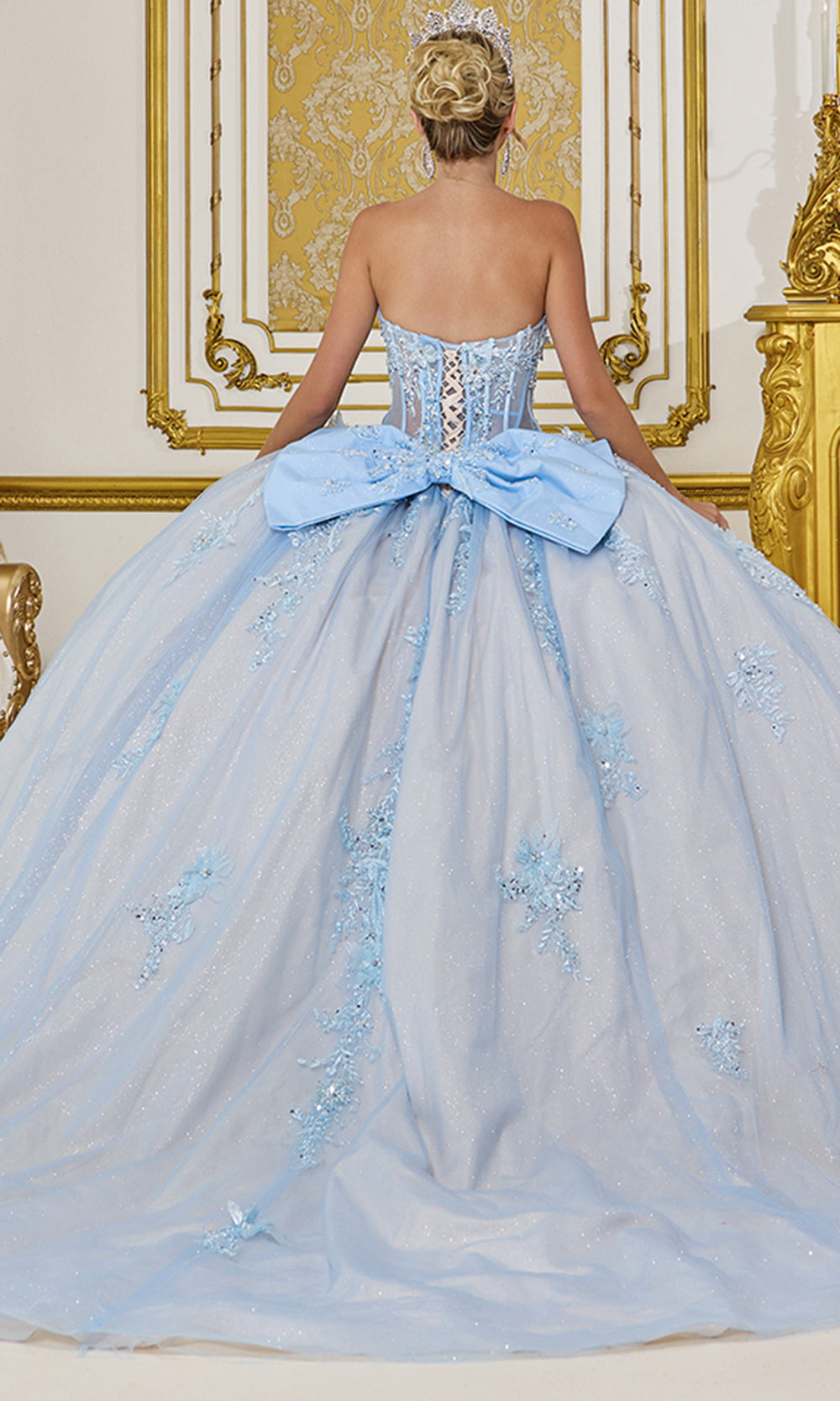 Dancing Queen 5058 - Floral Appliqued Sweetheart Ballgown Quinceanera Dresses