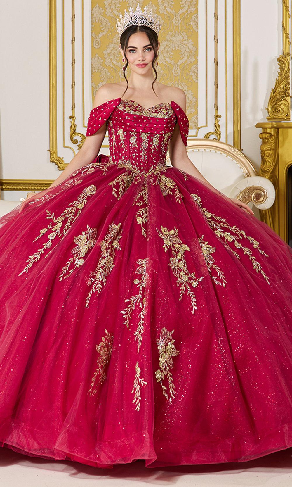 Dancing Queen 5067 - Off Shoulder Sweetheart Embellished Ballgown Quinceanera Dresses