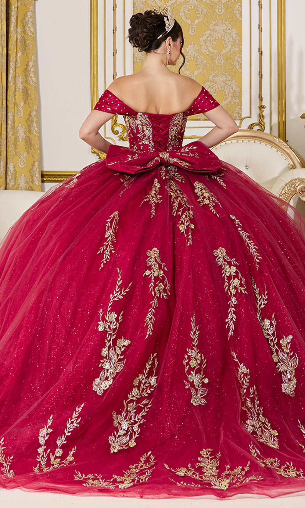 Dancing Queen 5067 - Off Shoulder Sweetheart Embellished Ballgown Quinceanera Dresses