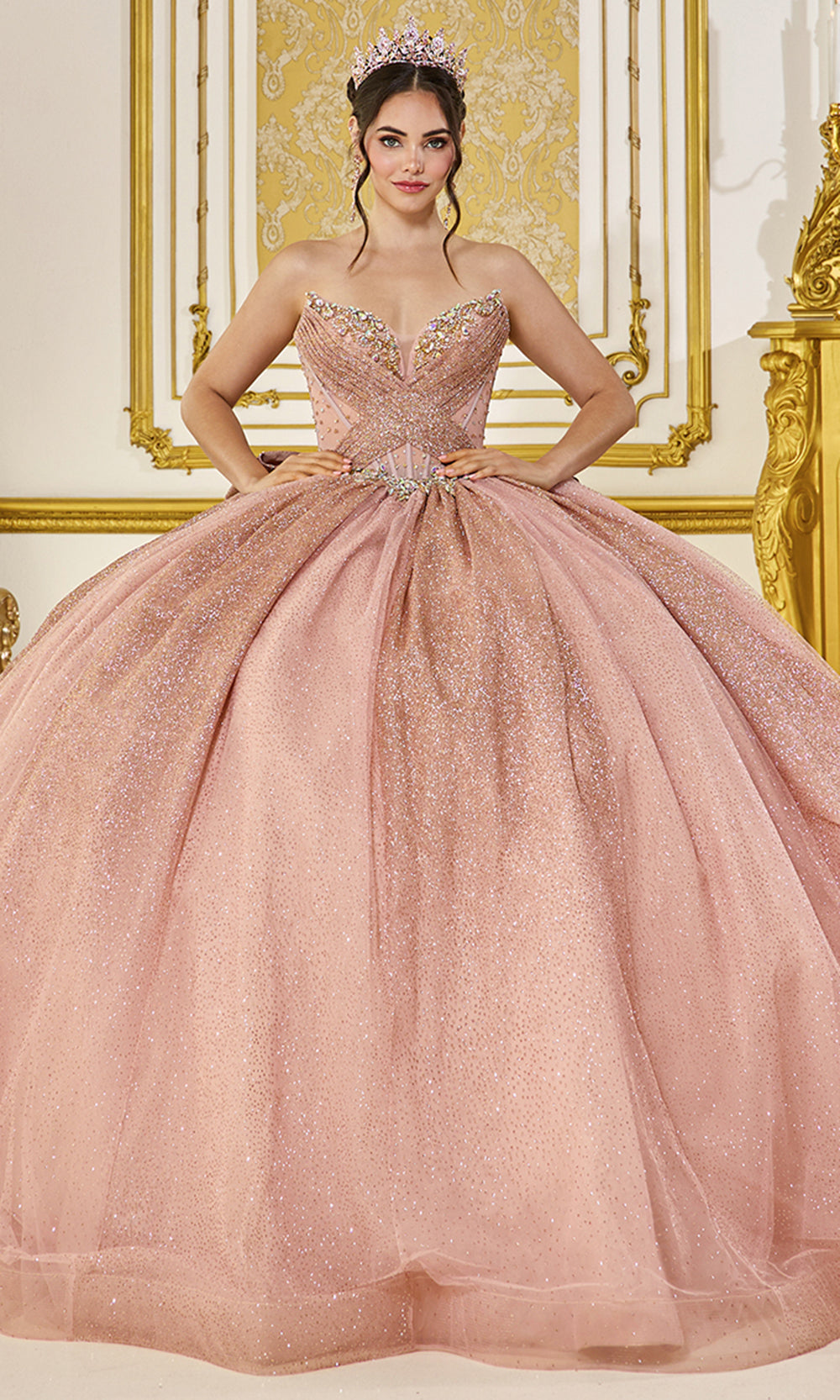 Dancing Queen 5078 - Beaded Corset Bodice Sparkling Ballgown Quinceanera Dresses