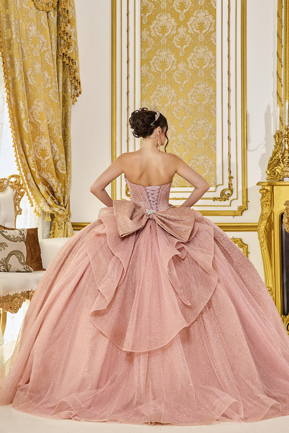 Dancing Queen 5078 - Sweetheart Embellished Quinceanera Dress In Pink