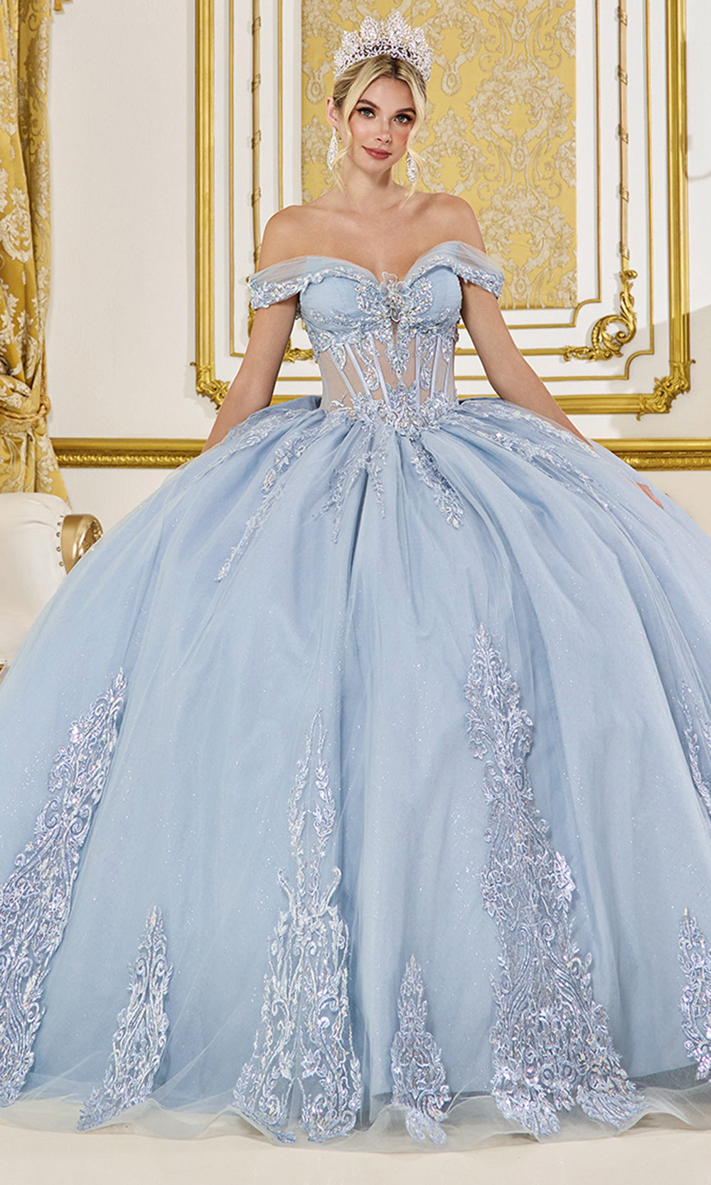 Dancing Queen 5089 - Sequin lace Embroidered Ballgown Prom Dresses