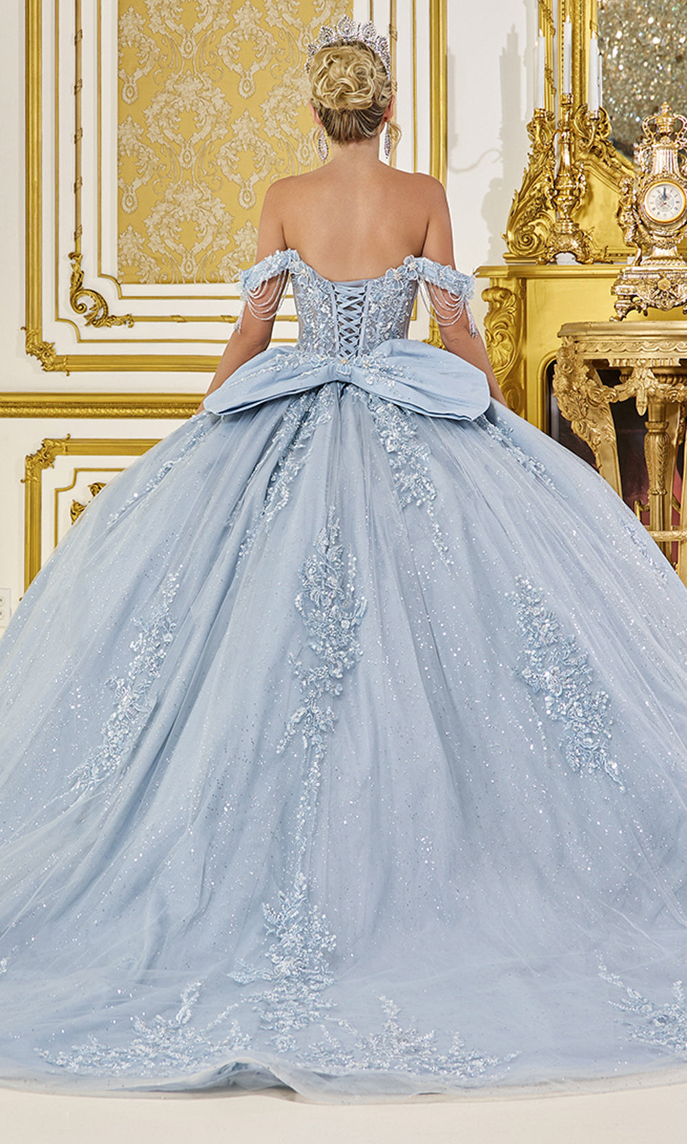 Dancing Queen 5092 - Beaded Lace Appliques Corset Ballgown Quinceanera Dresses