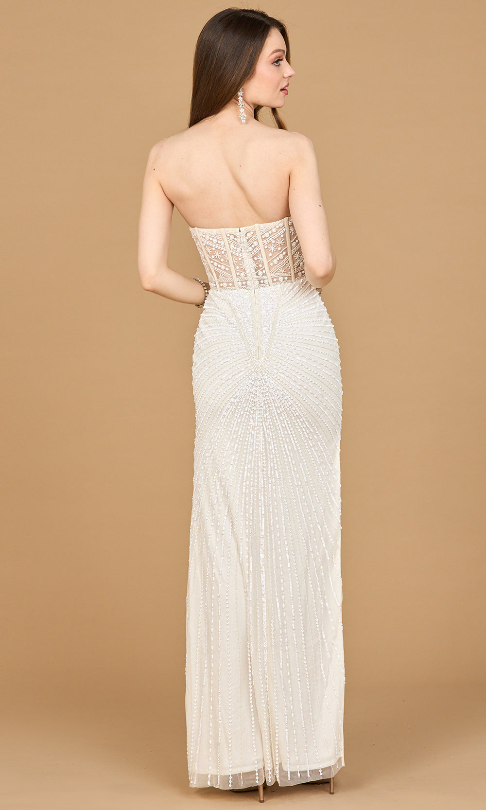 Lara Dresses 51189 - Sweetheart Fully Beaded Gown with Slit Wedding Dresses