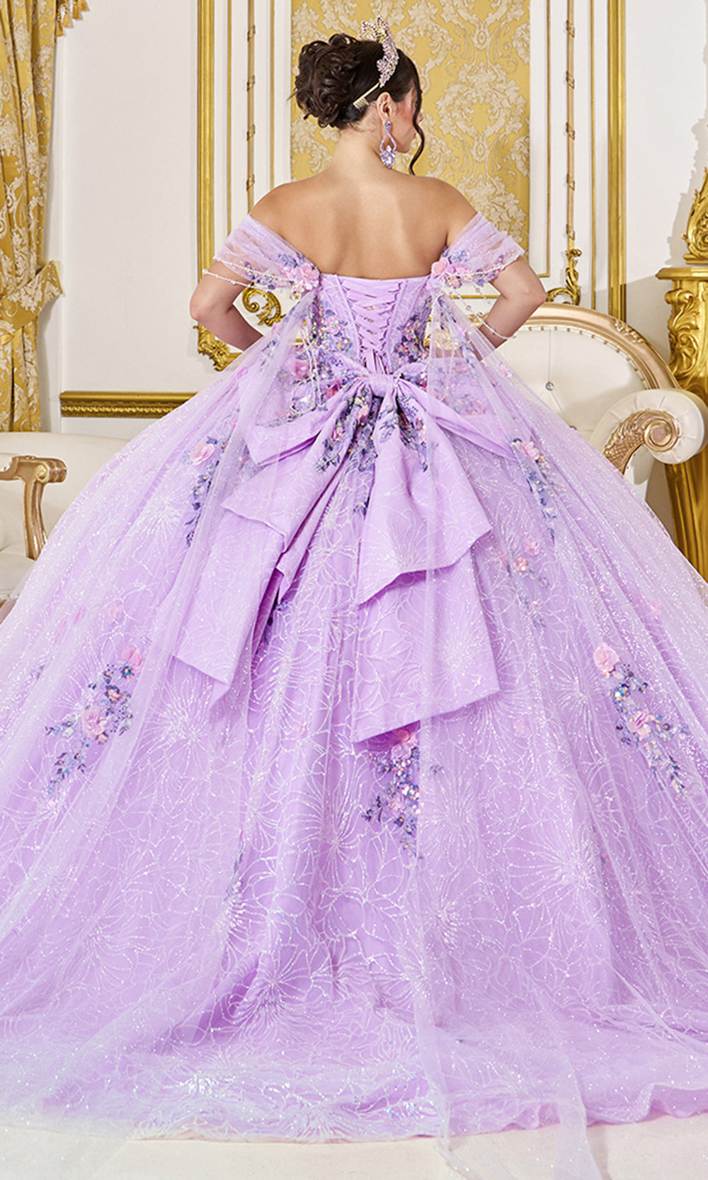 Dancing Queen 5127 - Sweetheart Off Sholder Floral Applique Ballgown Quinceanera Dresses in Lilac 
