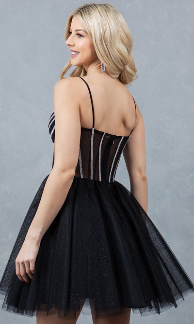 Cinderella Couture 5138J - Illusion Corset Sparkling Mini Dress Cinderella Couture 5138J - Illusion Corset Sparkling Mini Dress