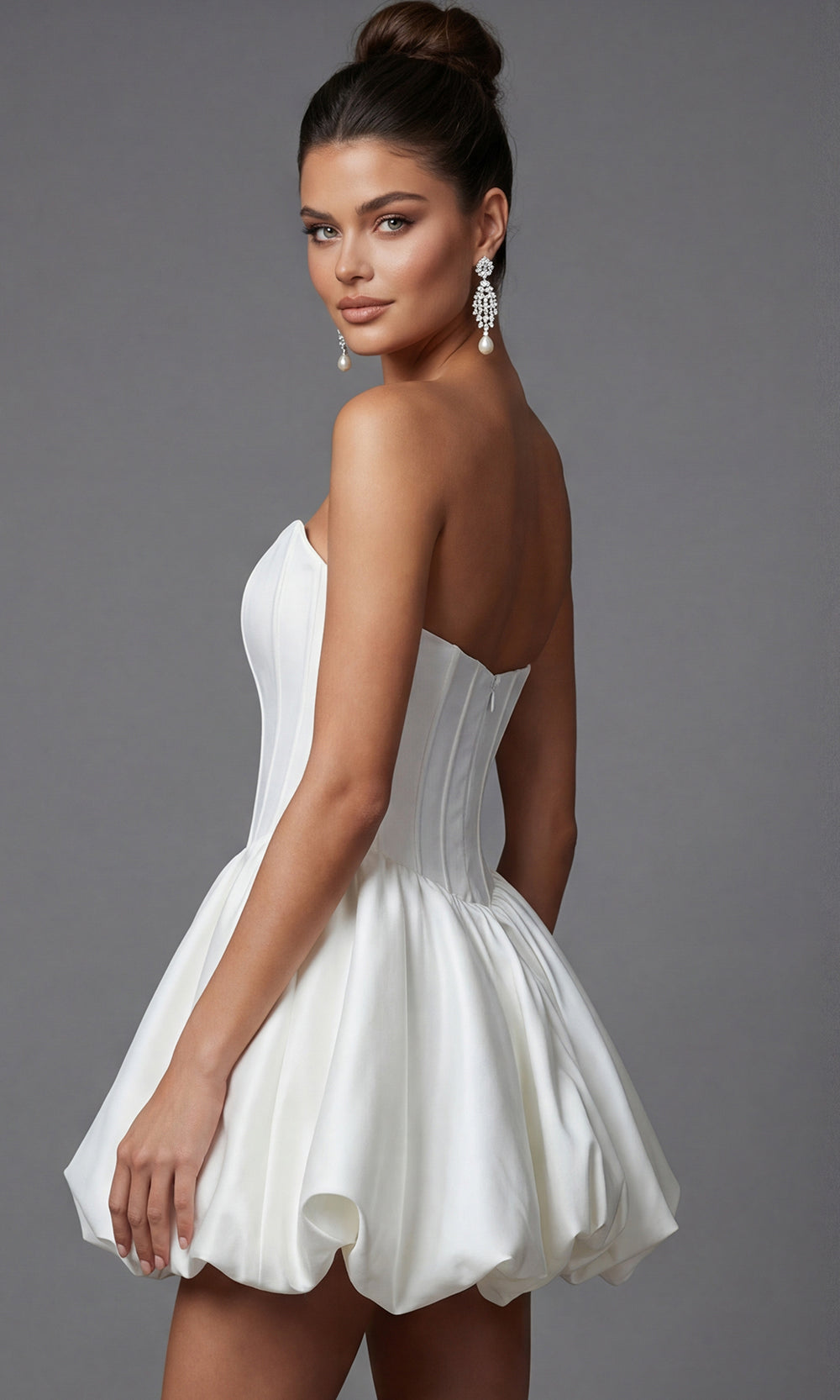 Jovani 51573 - Corset Fit and Flare Mini Dress Cocktail Dresses  in Off White