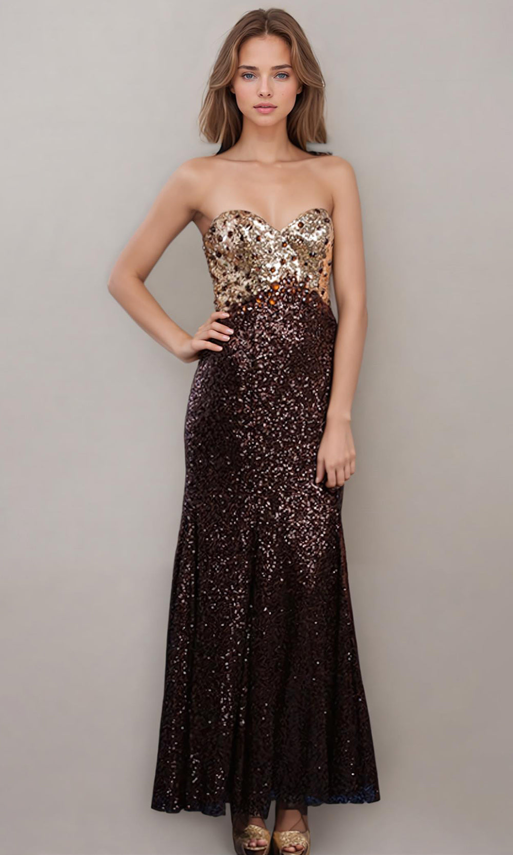 Juliet Dresses 523 - Strapless Empire Waist Evening Gown Prom Dresses