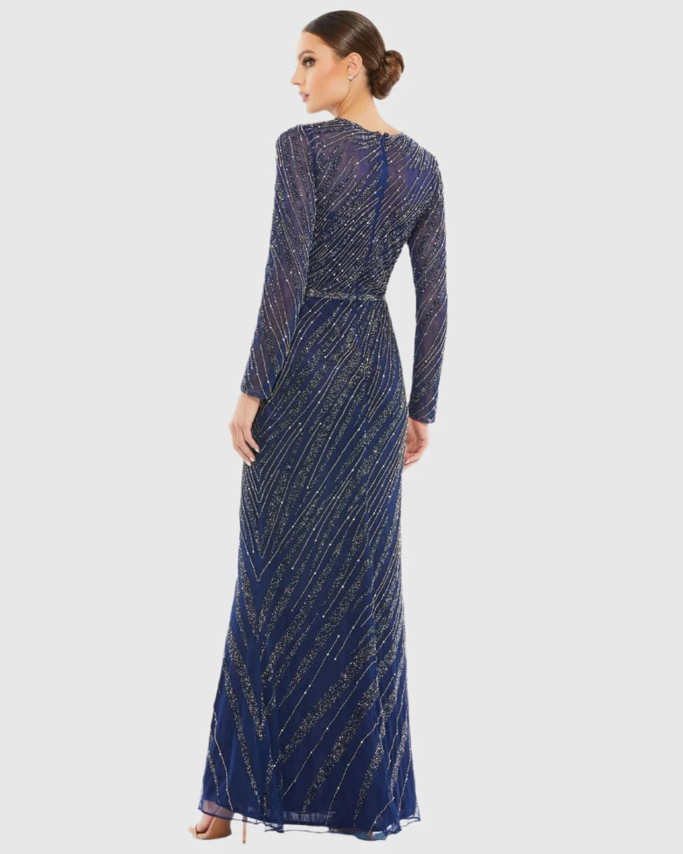 Mac Duggal - 5240 Bateau Long Sleeve Evening Dress