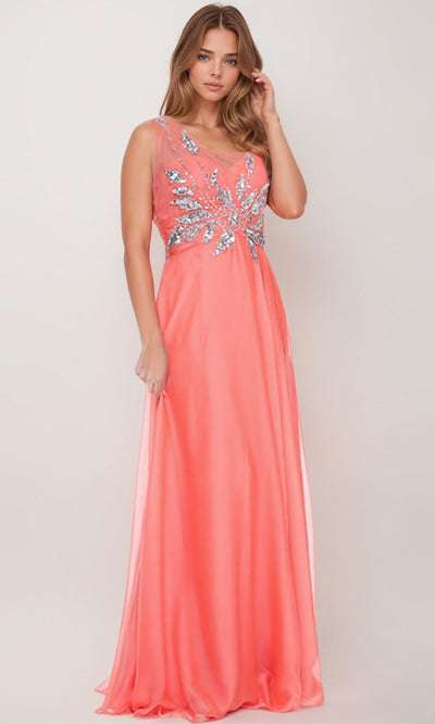 Juliet Dresses 537 - Sleeveless Asymmetric Formal Gown Prom Dresses