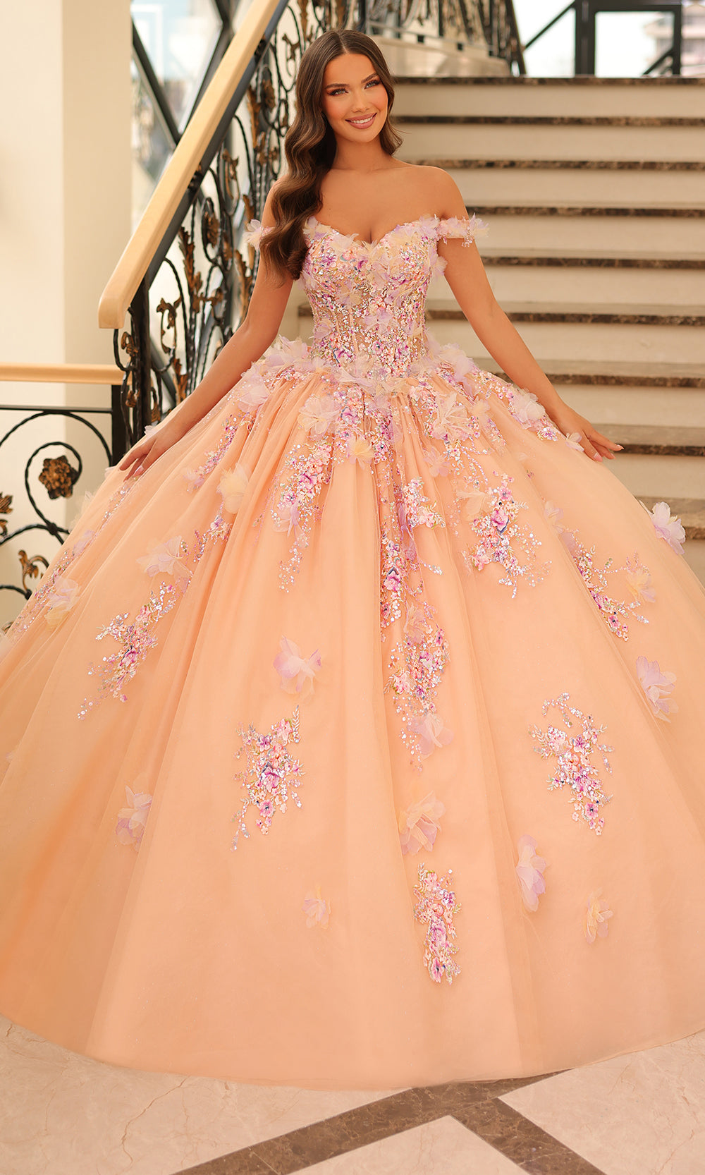 Amarra 54228 - Floral Applique Ballgown Special Occasion Dresses 