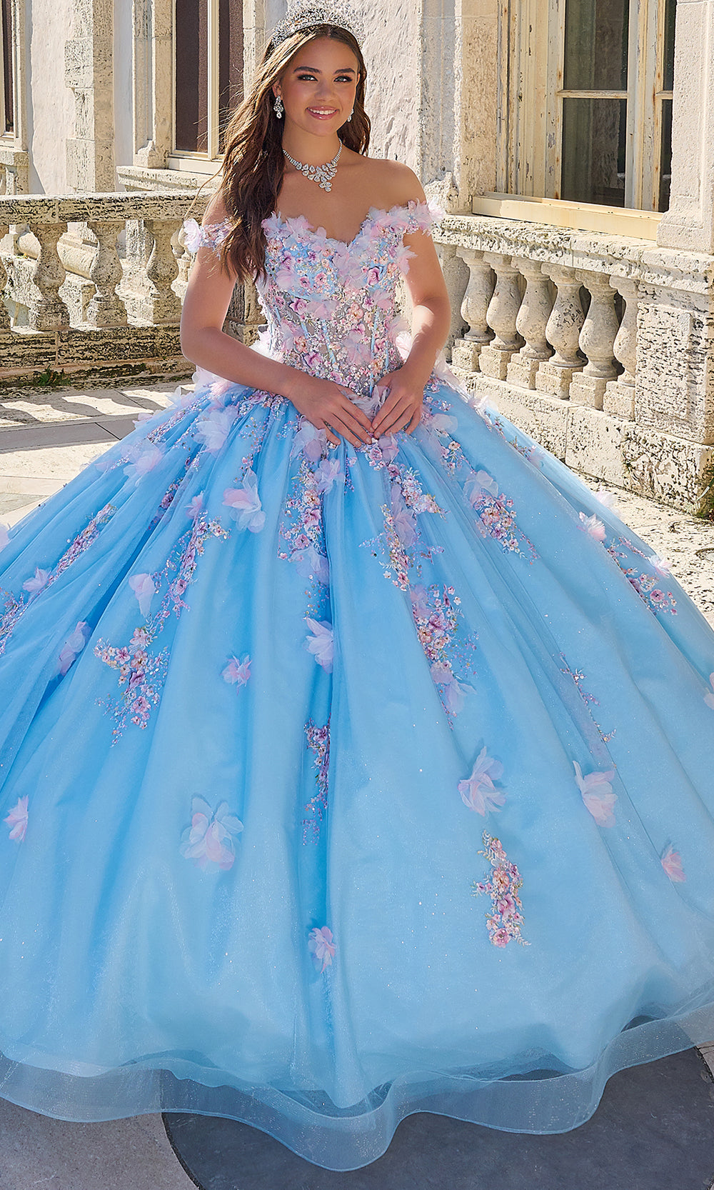 Amarra 54228 - Floral Applique Ballgown Special Occasion Dresses 