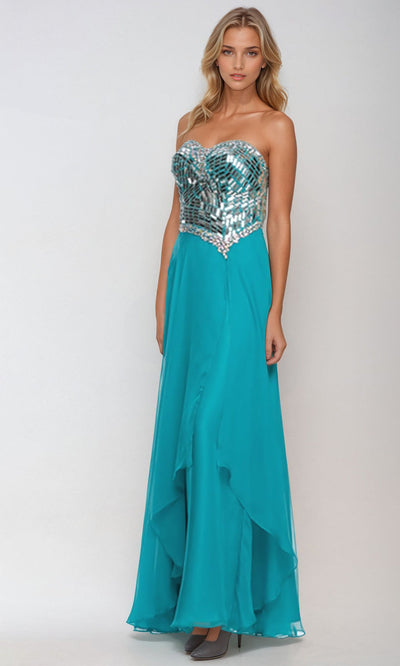 Juliet Dresses 543 - Sweetheart Neckline Sequin Evening Gown Prom Dresses