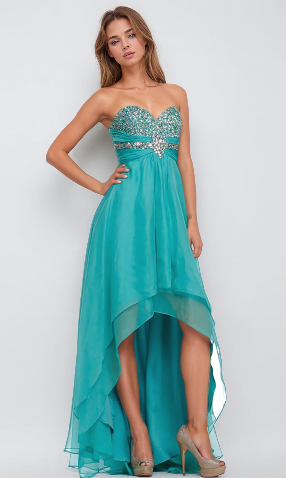 Juliet Dresses 544 - Beaded Sweetheart Dress with Flared Skirt Prom Dresses