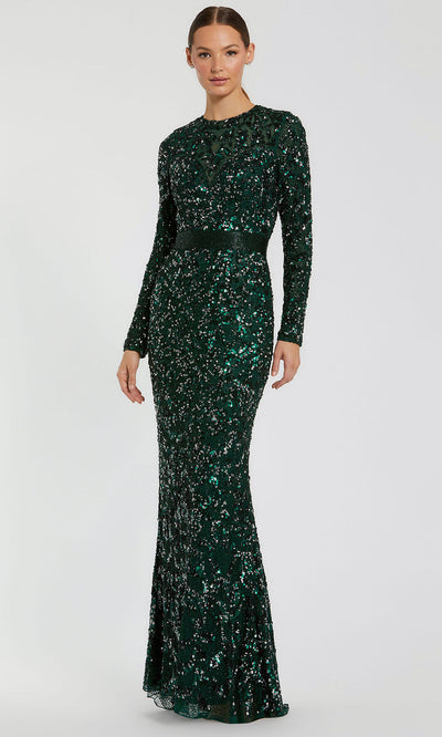 Mac Duggal 5453 - High Neck Beaded Waist Evening Gown Mother of the Bride Dresses