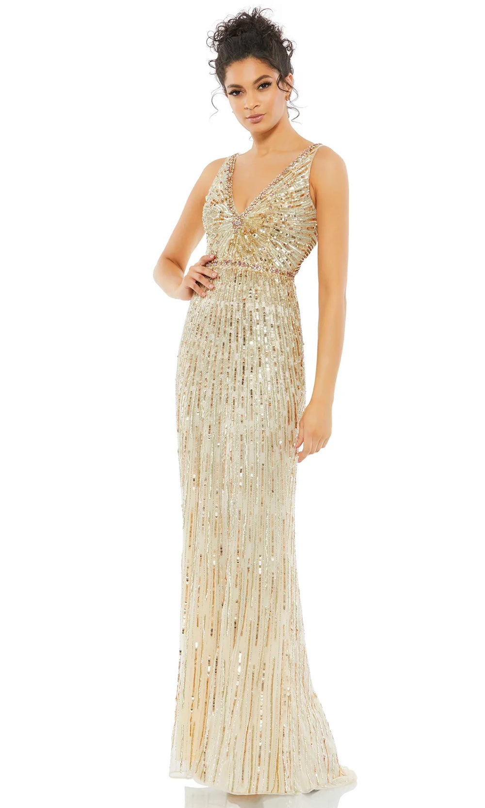 Mac Duggal 5483 - Sequin V-Neck Evening Dress Special Occasion Dresses