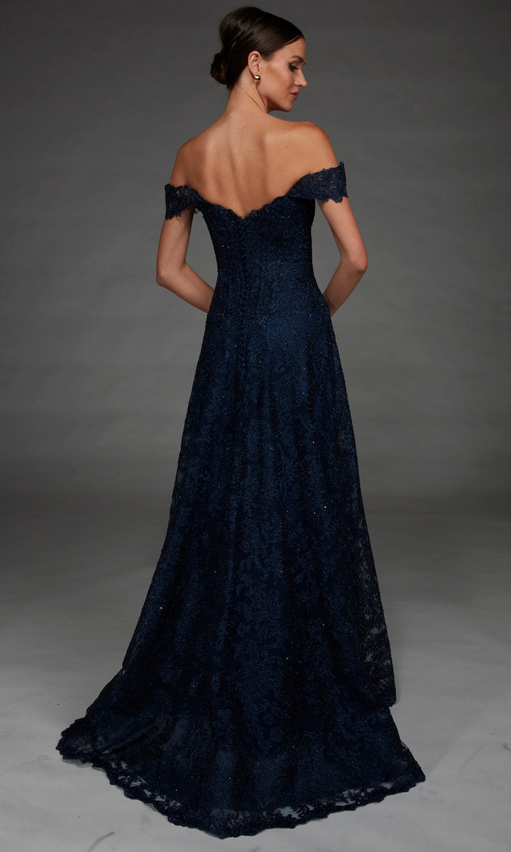 Alyce Paris 55012 - Embroidered Applique Detachable Sleeve Tulle Gown Mother of the Bride Dresses in Blue  