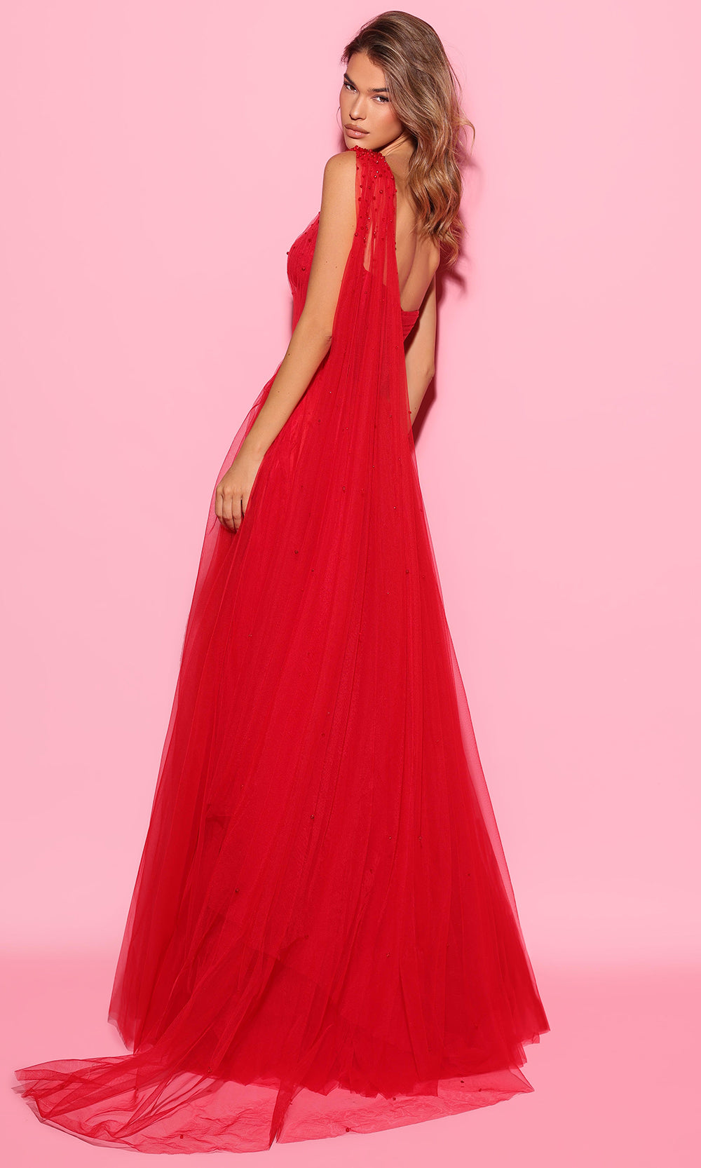Tarik Ediz 55050 - Beaded One-Shoulder Tulle Evening Gown Prom Dresses