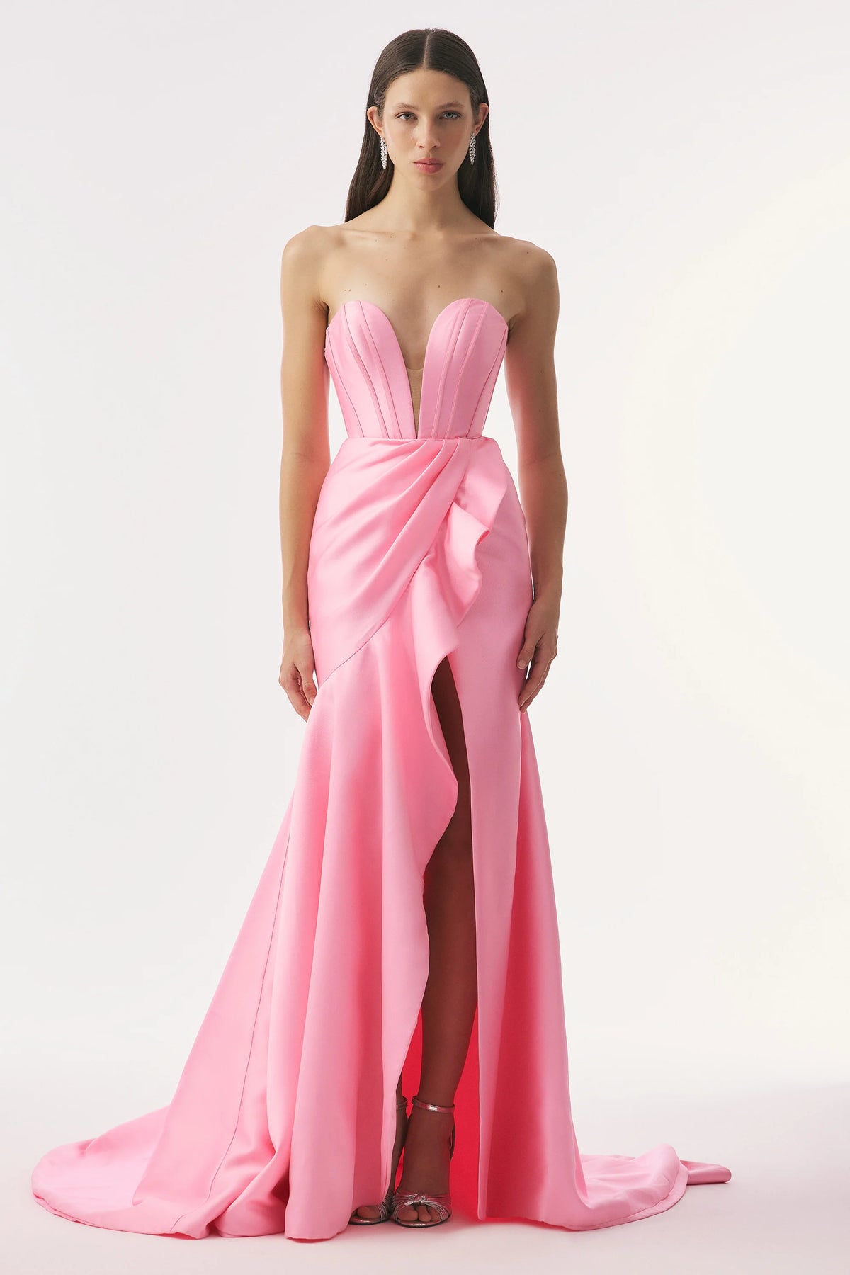 Tarik Ediz 55093 - Plunged Neckline Mermaid Prom Gown