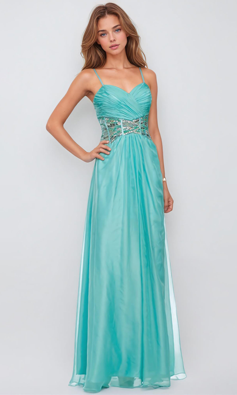 Juliet Dresses 550 - Ruched Bodice Sleeveless A-line Gown Formal Gowns