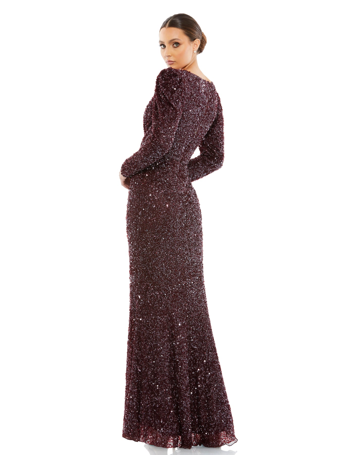 Mac Duggal 5510 - V-Neck Shimmer Evening Gown