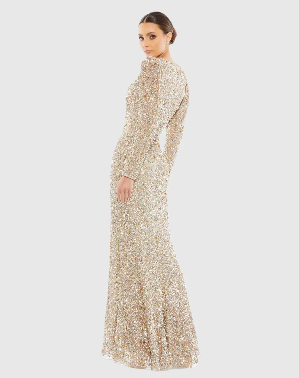 Mac Duggal 5510 - V-Neck Shimmer Evening Gown