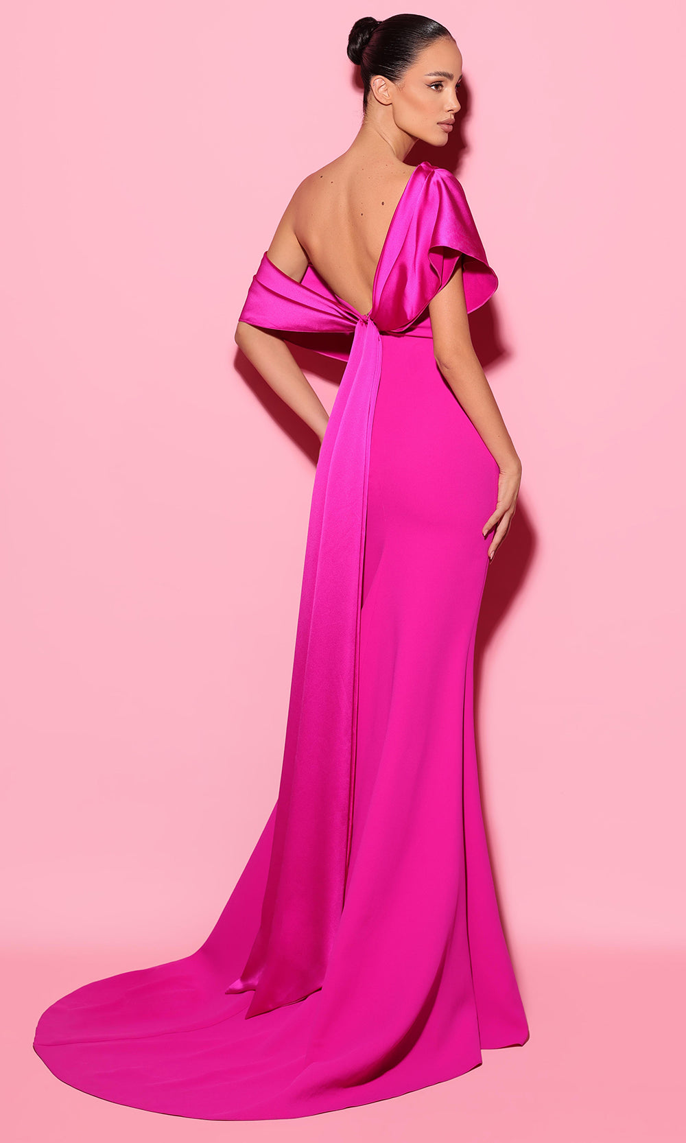 Tarik Ediz 55122 - Asymmetric Drape Mermaid Gown Prom Dresses