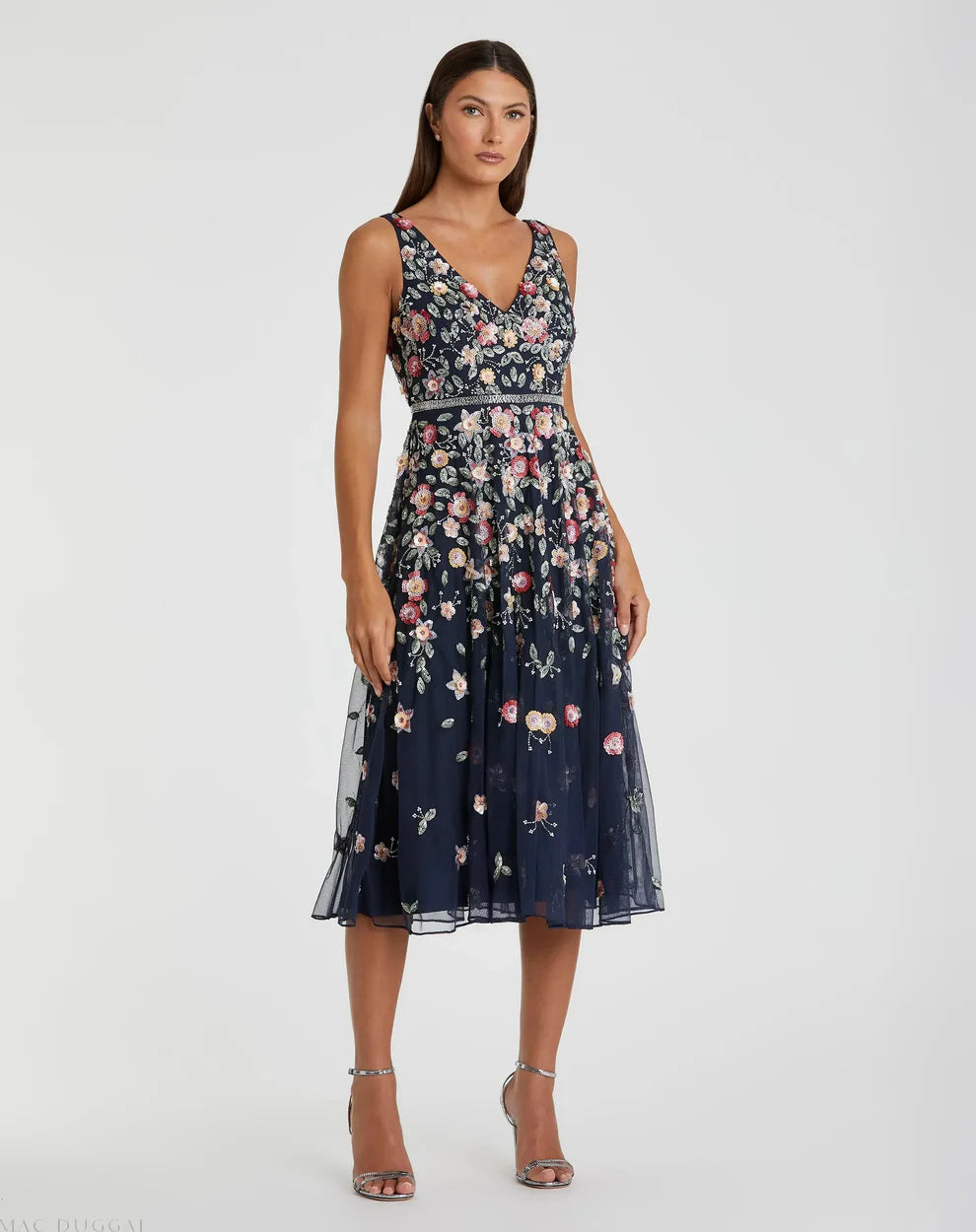Mac Duggal 5527 - Floral A-Line Cocktail Dress