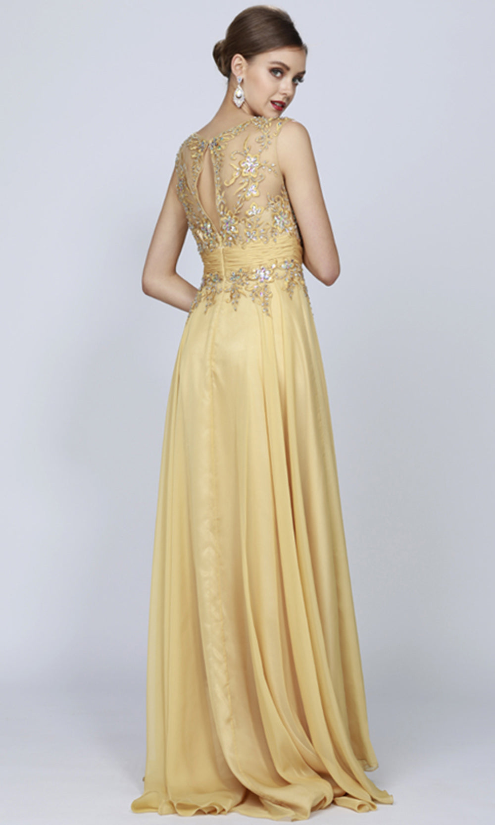 Juliet Dresses 552 - Keyhole Back Cap Sleeve Gown Formal Gowns