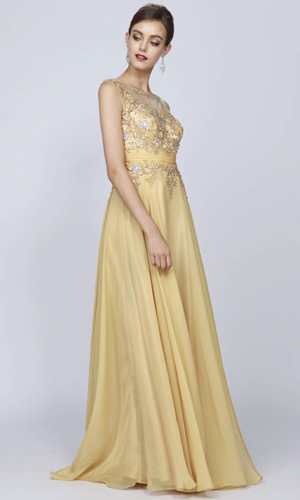 Juliet Dresses 552 - Keyhole Back Cap Sleeve Gown Formal Gowns